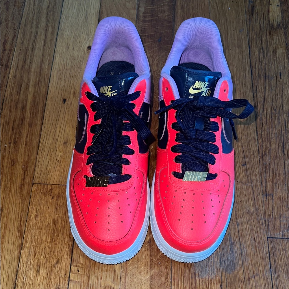 Nike Air Force 1 Bright Pink and Navy Blue and Lavender